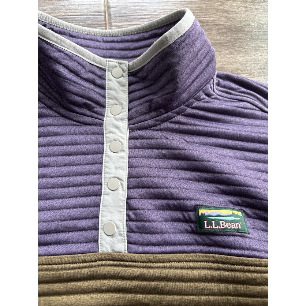 LL Bean Women's Purple & Brown Pullover Sweatshirt Size L Hiking Camping Outdoor - Picture 7 of 11
